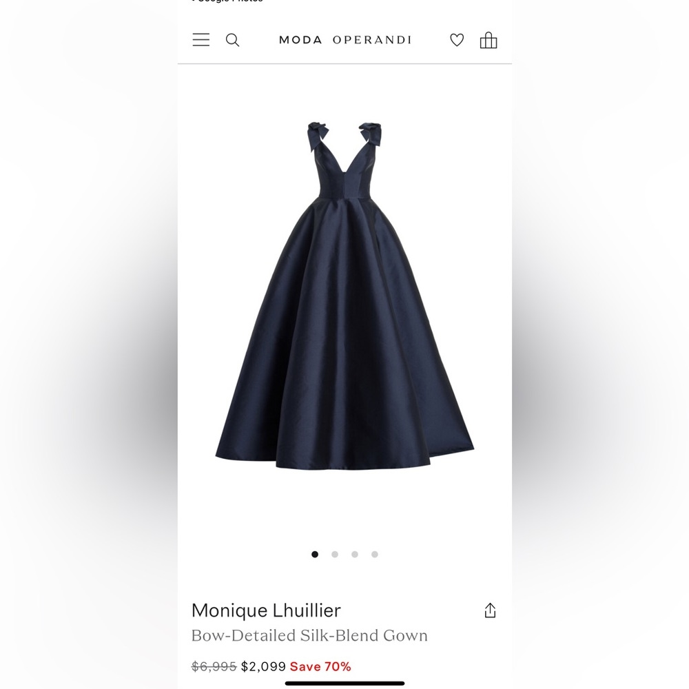 Monique Lhuillier Bow-Detailed Silk-Blend Gown- **size 6 but fits size 2 or 4***